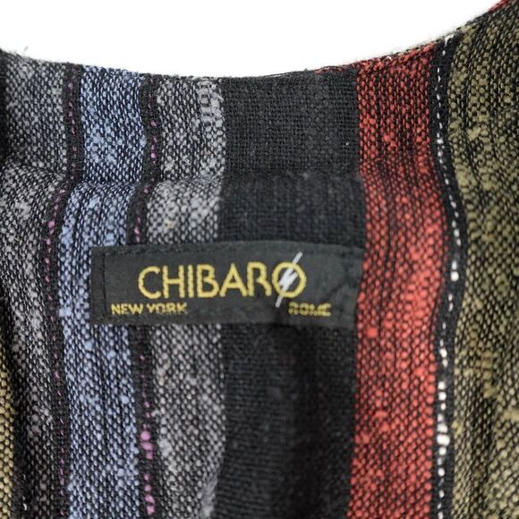 Chibaro Blazer Jacket Womens 7 Blue-Red Striped Double Breasted 80's VTG Retro - Picture 2 of 14